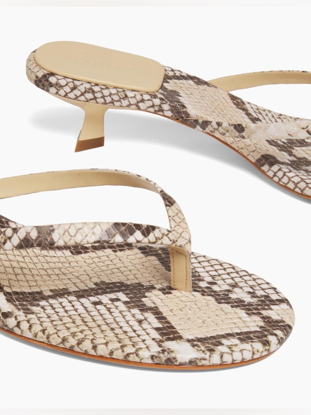Schutz Carolyn Snake-Print Leather Sandals - Picture 5 of 6